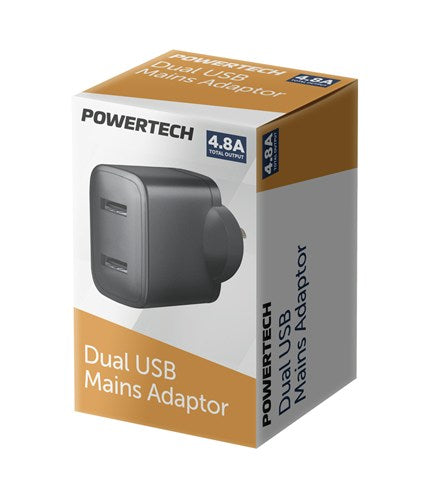 MP3548 4.8A Dual USB Mains Adaptor