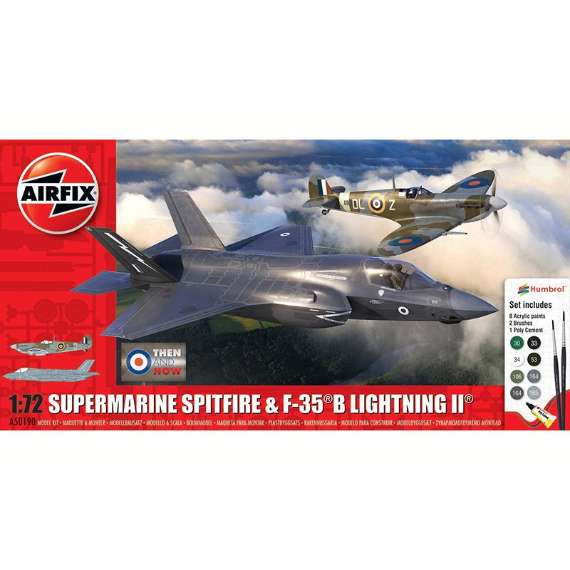Airfix Now&Then Spitfire & Lockheed Martin F35B Lightning II 1/72 Starter Set 50190