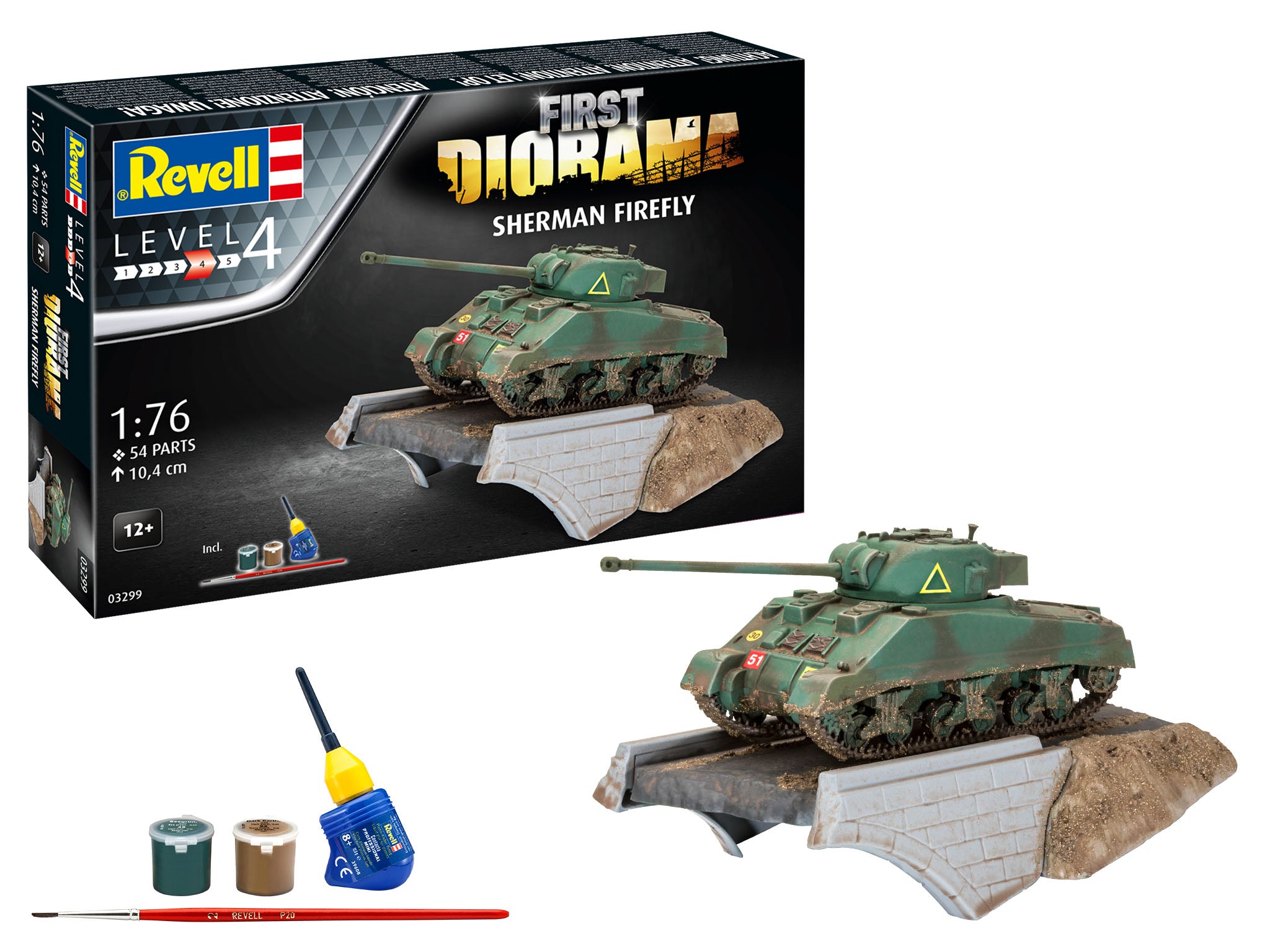 REVELL FIRST DIORAMA SET - SHERMAN FIREFLY 1:76 Scale 03299