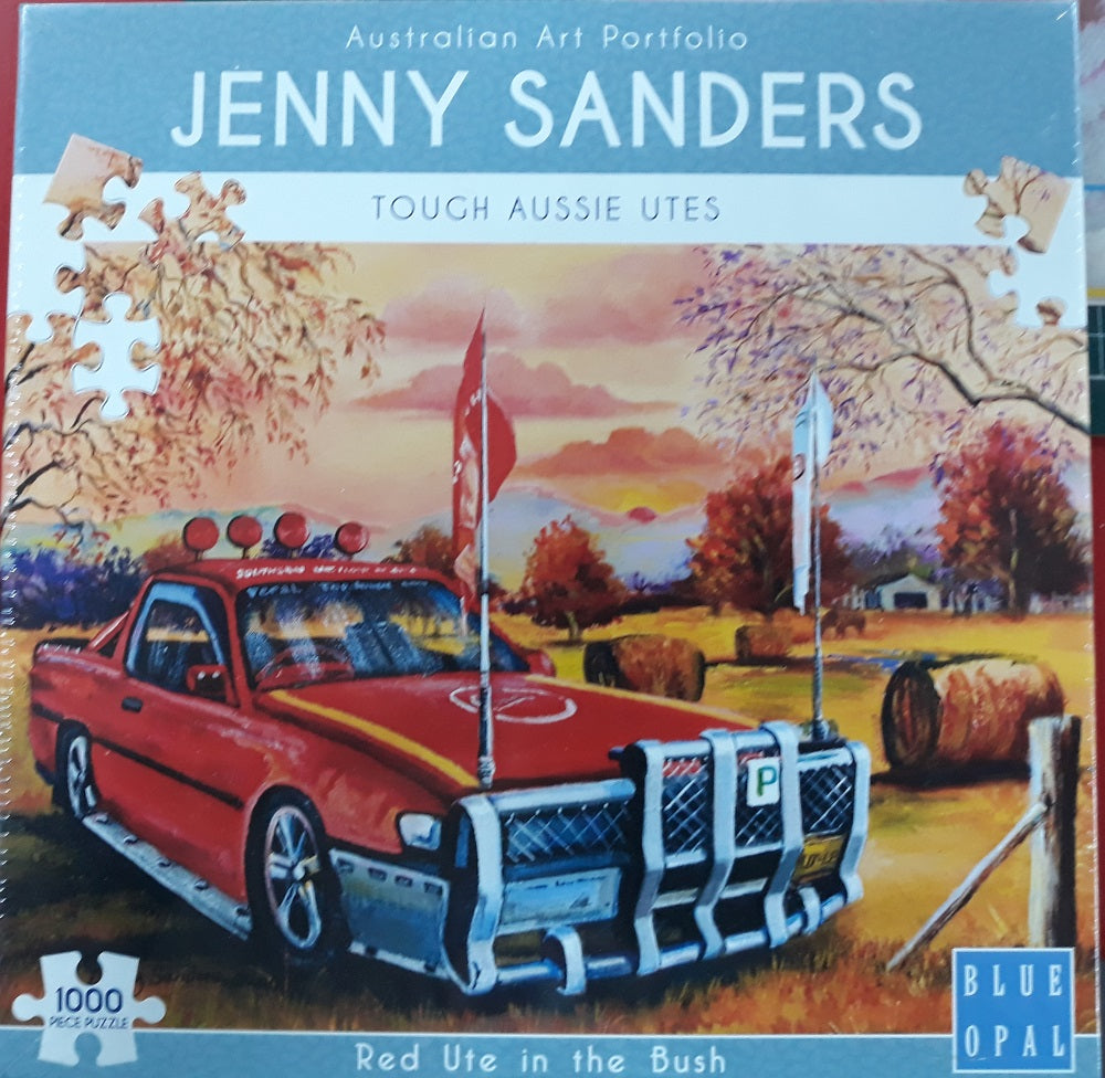 Jenny Sanders Tough Aussie Utes - Red Ute  1000 piece Jigsaw