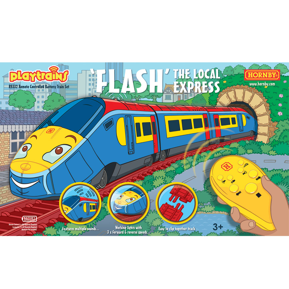 HORNBY FLASH THE LOCAL EXPRESS REMOTE CONTROLLED BATTERY TRAIN SET R9332