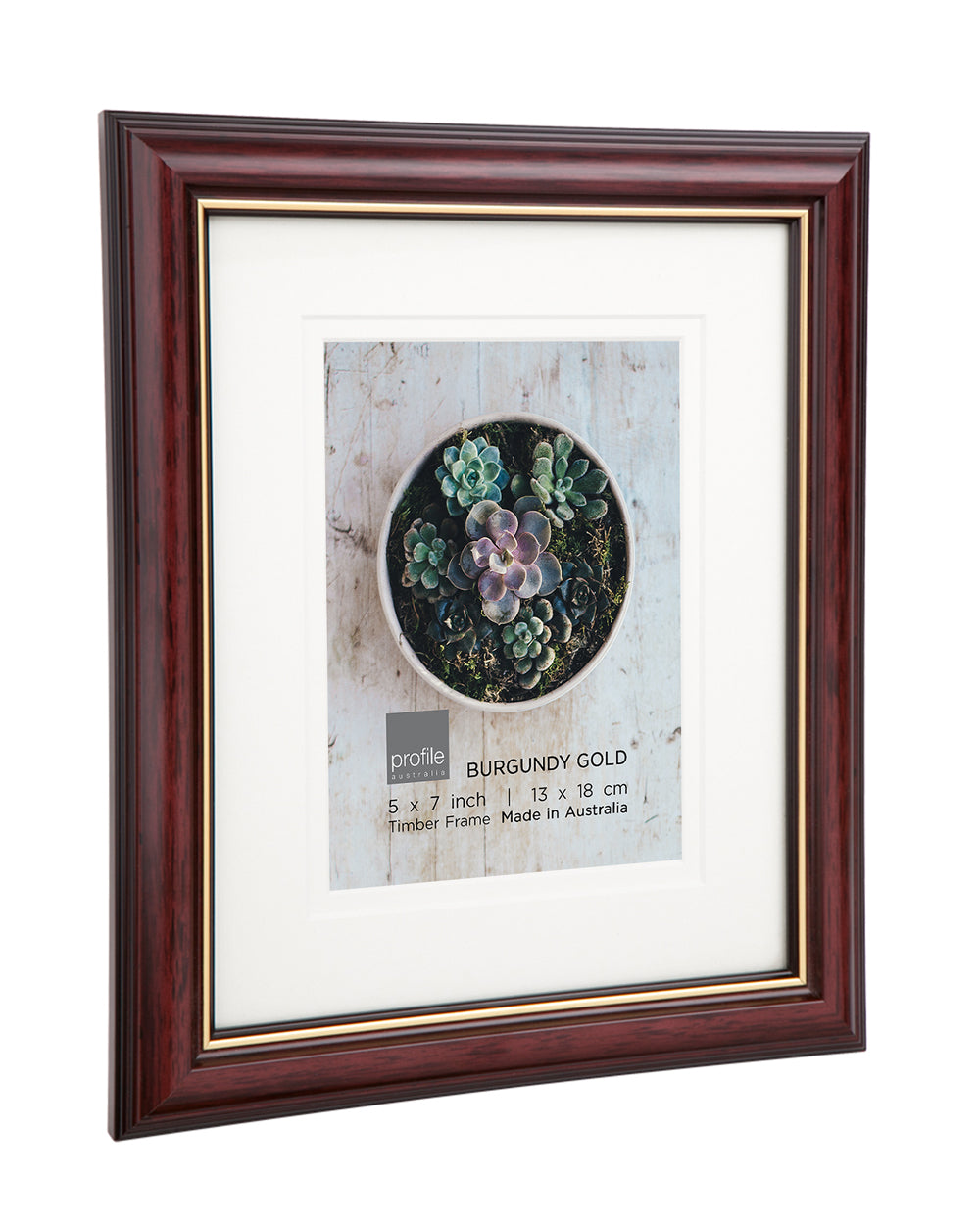 Burgundy Gold Double matted Photo Frame
