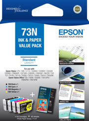 Epson 73N Value Pack Ink Cartridges and Paper