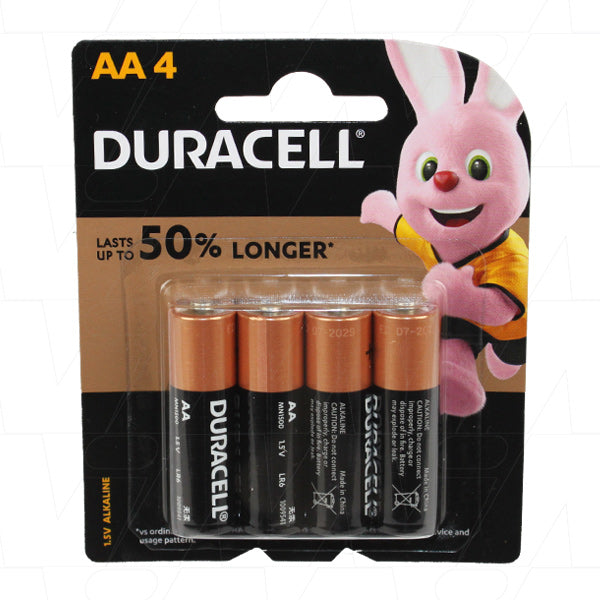 Duracell Coppertop AA 1.5V Alkaline Battery 4 Pack