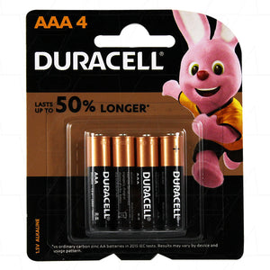 Duracell Coppertop AAA 1.5V Alkaline Battery 4 Pack