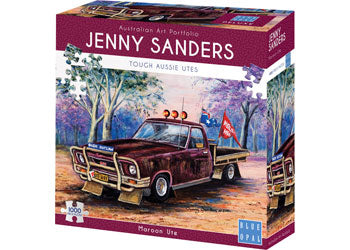 Jenny Sanders Tough Aussie Utes - Maroon Ute 1000 piece Jigsaw
